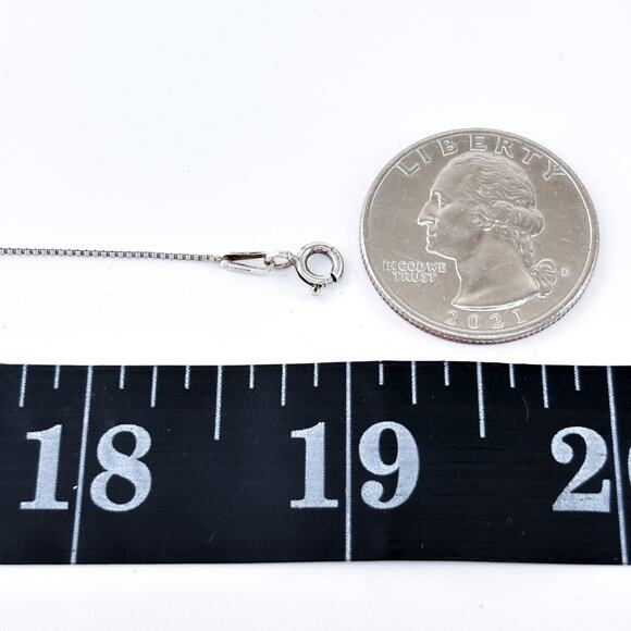 Vintage Italy Sterling Silver 925 0.7mm Box Chain Necklace 19” - Picture 3 of 3